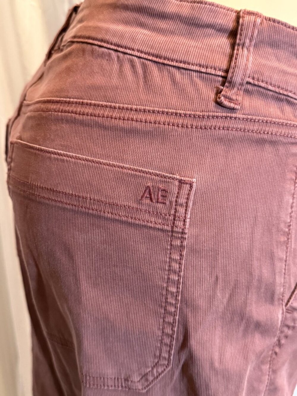 American Eagle Mauve Stovepipe Hi Rise Stretch Cargo Pants Women's 6, 28 Waist